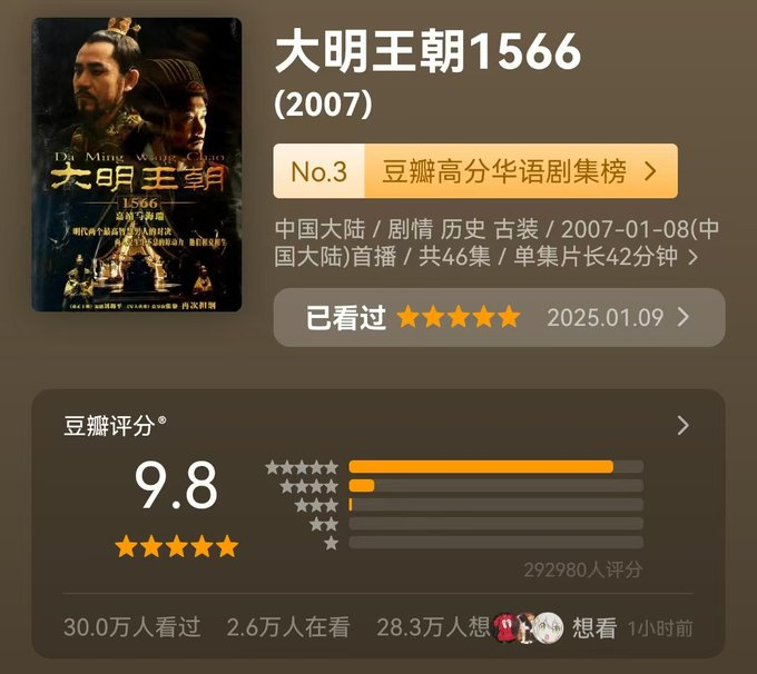 《大明王朝1566》(全46集)超清修复版