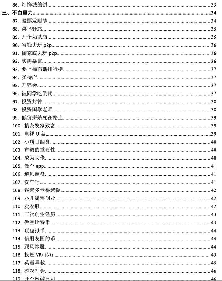 天涯神贴之123個亏钱案例：