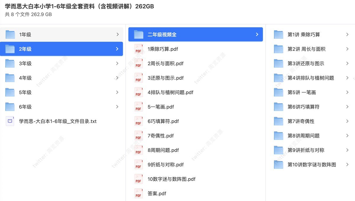 学而思大白本小学1-6年级全套资料(含视频讲解)262GB