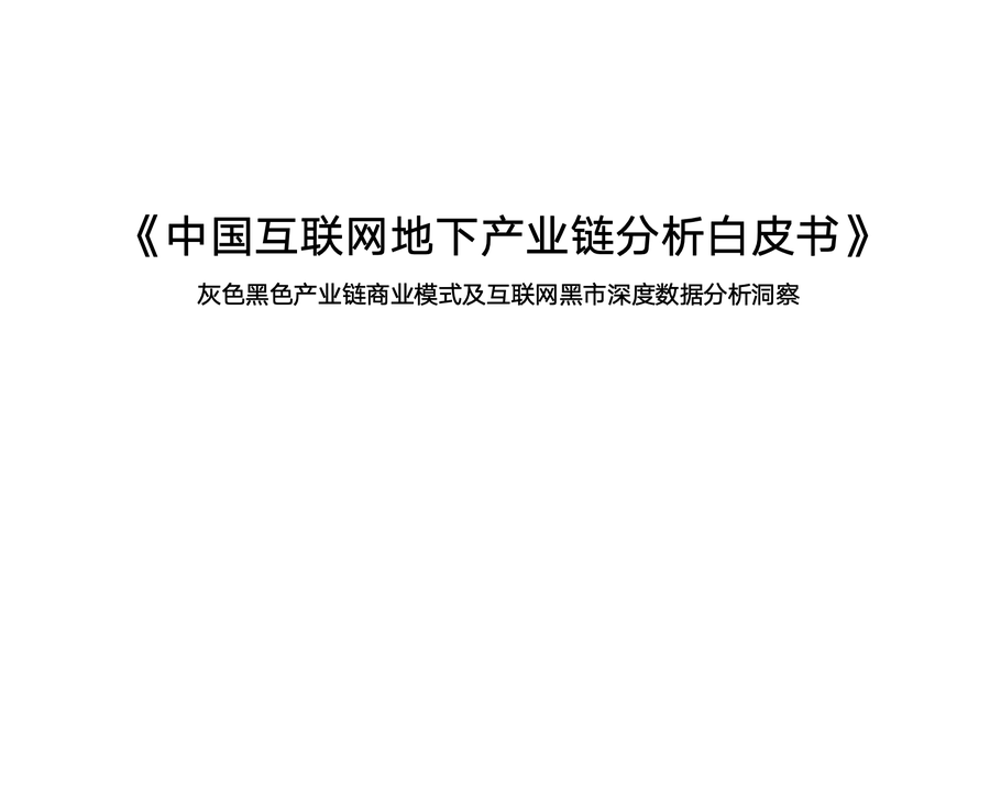 《中国互联网地下产业链白皮书》