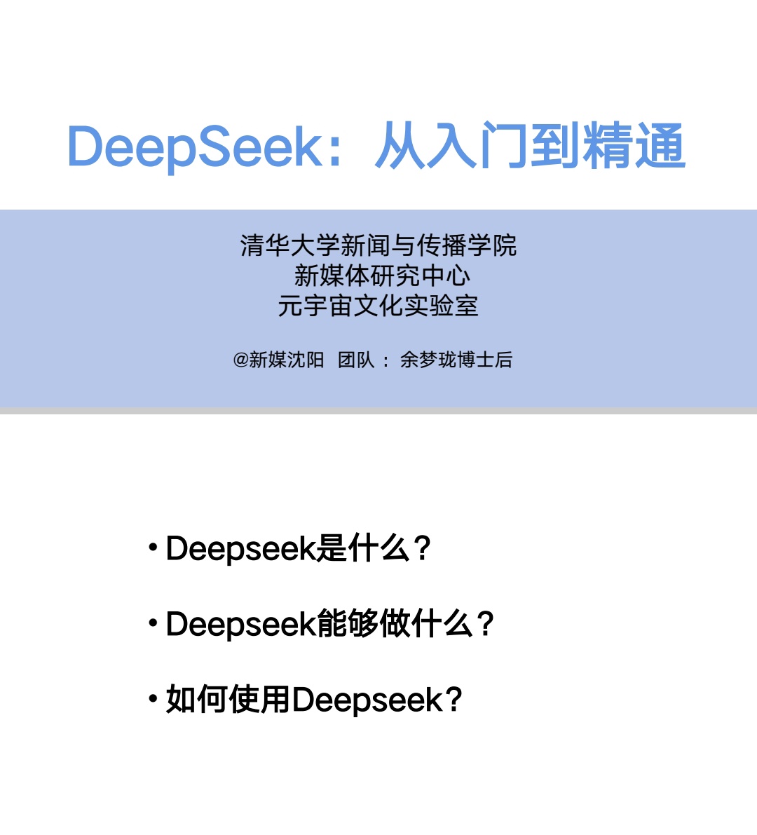 清华大学元宇宙实验室DeepSeek入门学习文档