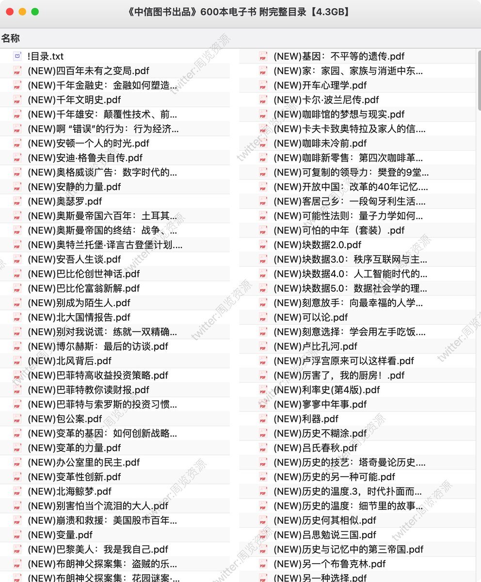 《中信图书出品》600本电子书 附完整目录【4.3GB】