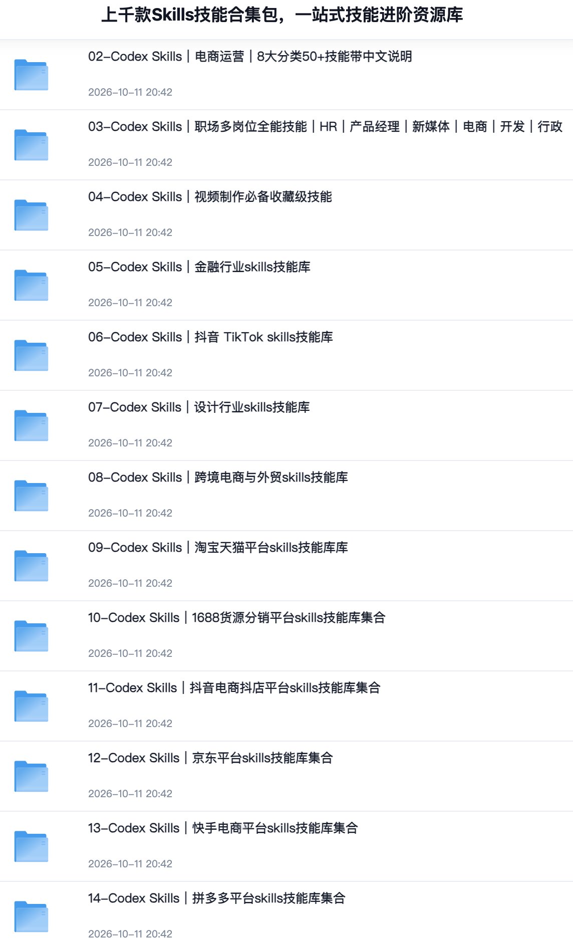 上千款Skills技能合集包，一站式技能进阶资源库