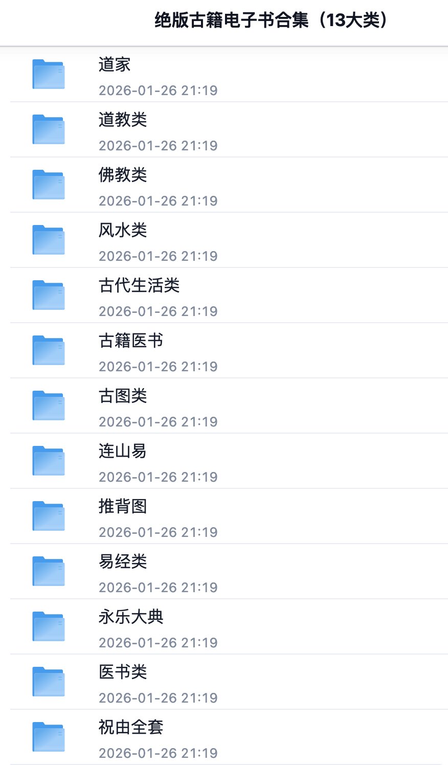 《绝版古籍电子书合集(13大类)》